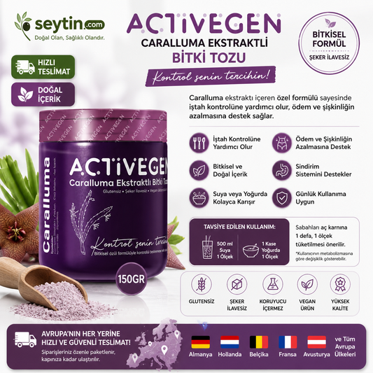 Activegen Caralluma Ekstraktlı Bitki İçeren Detox Tozu (1 Aylık)