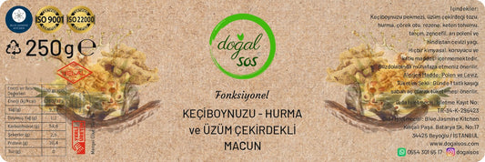 Fonksiyonel Keçiboynuzu-Hurma ve Üzüm Çekirdekli Macun 250g