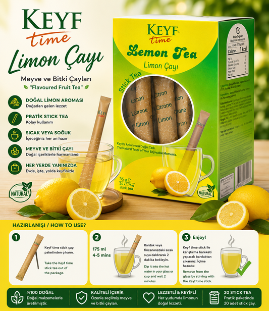 Keyf Time Limon Çayı – 20 Adet Stick Tea