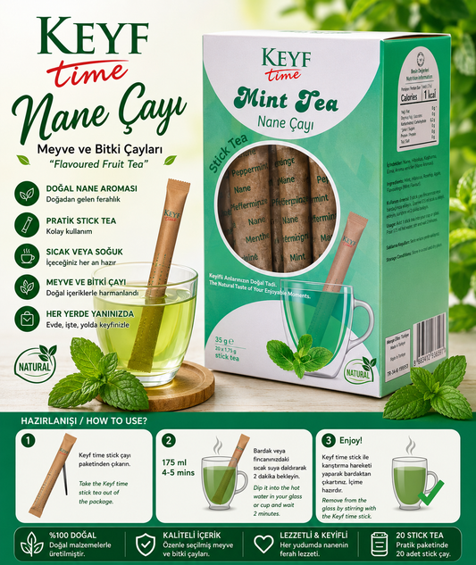 Keyf Time Nane Çayı – 20 Adet Stick Tea