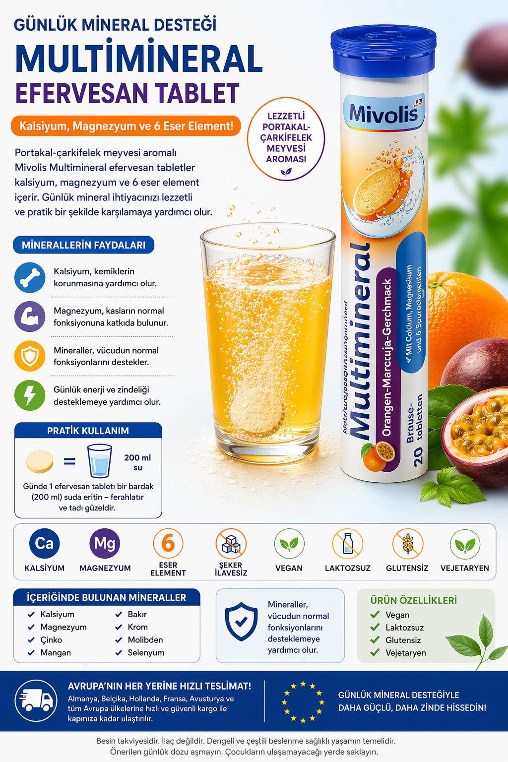 Günlük Mineral Desteği: Multimineral Efervesan Tablet