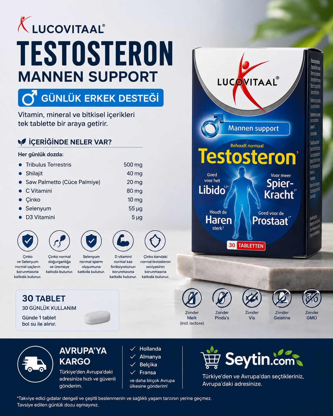 Testosteron Mannen Support – Günlük Erkek Desteği