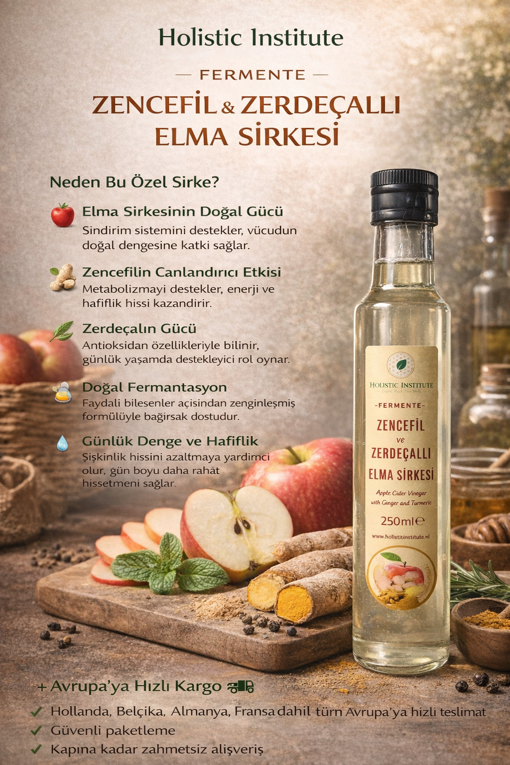 Holistic Institute – Zencefil & Zerdeçallı Elma Sirkesi