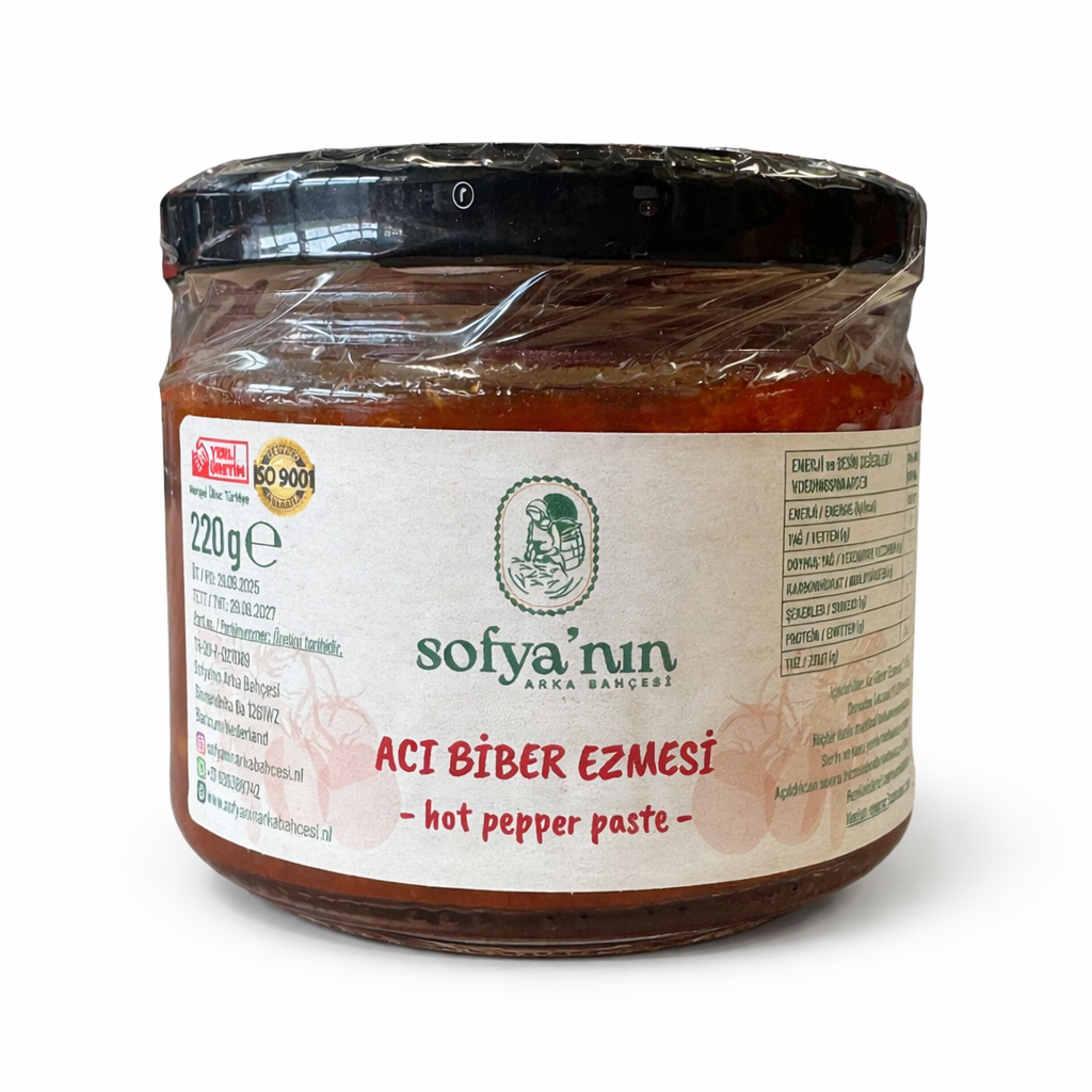 Acı Biber Ezmesi 220 gr | Doğal Ev Yapımı | Hot Pepper Paste Europe