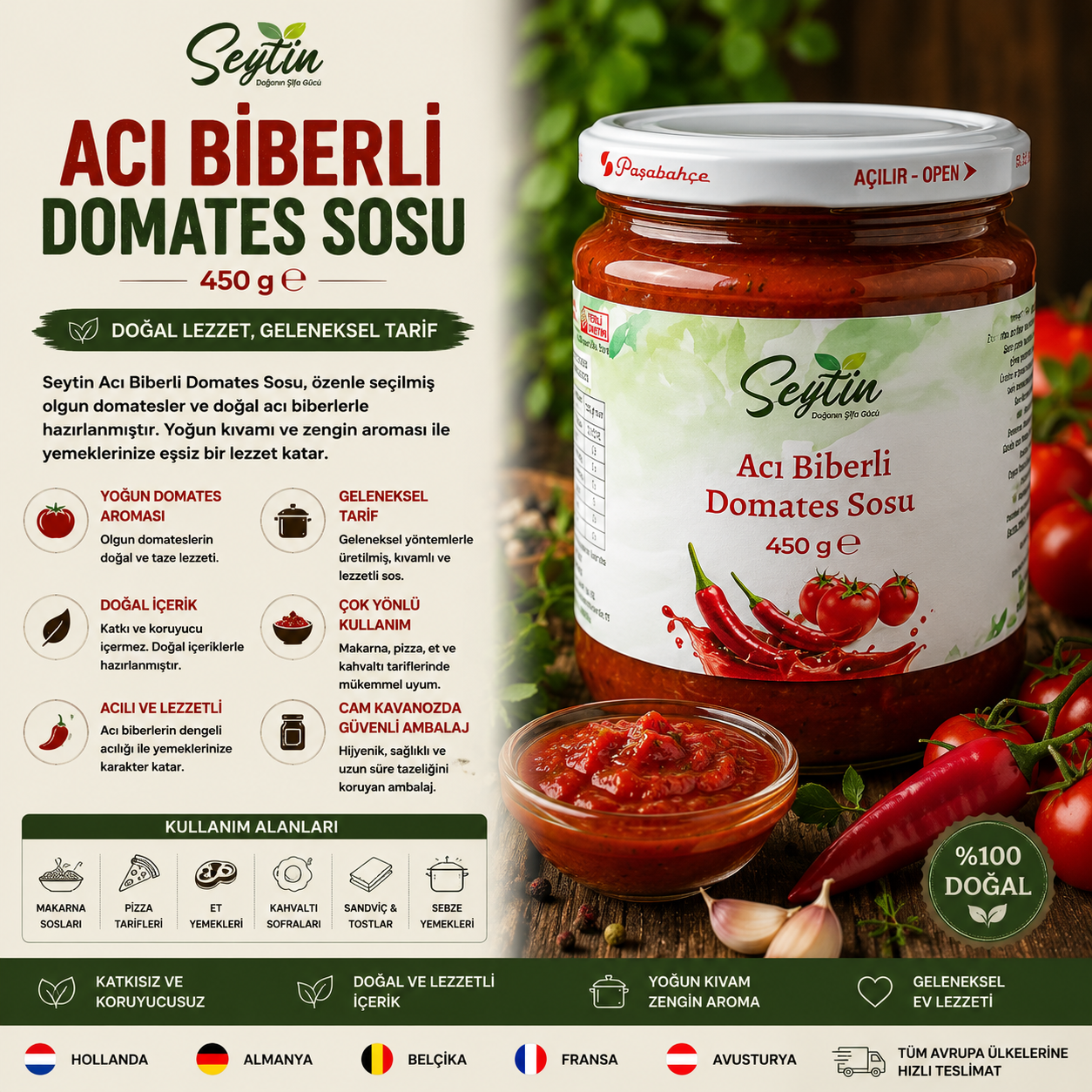 ACI BİBERLİ DOMATES SOSU 450G
