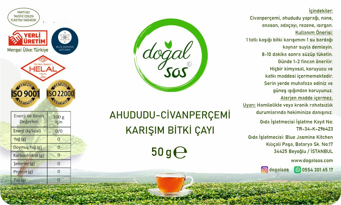 Ahududu- Civanperçemi Karışım Bitki Çayı 50g