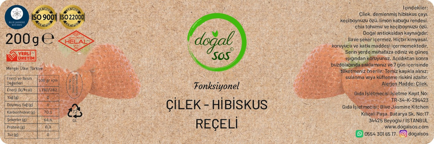 Fonksiyonel Çilek & Hibiskus Reçeli