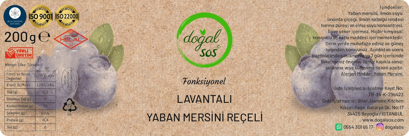 Fonksiyonel Yaban Mersini & Lavanta Reçeli