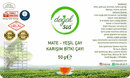 Mate Yeşilçay Karışım Bitki Çayı 50g