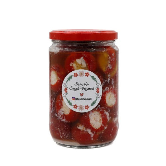 Peynir Dolgulu Kırmızı Kiraz Biber Turşusu jalapeno 860 gr