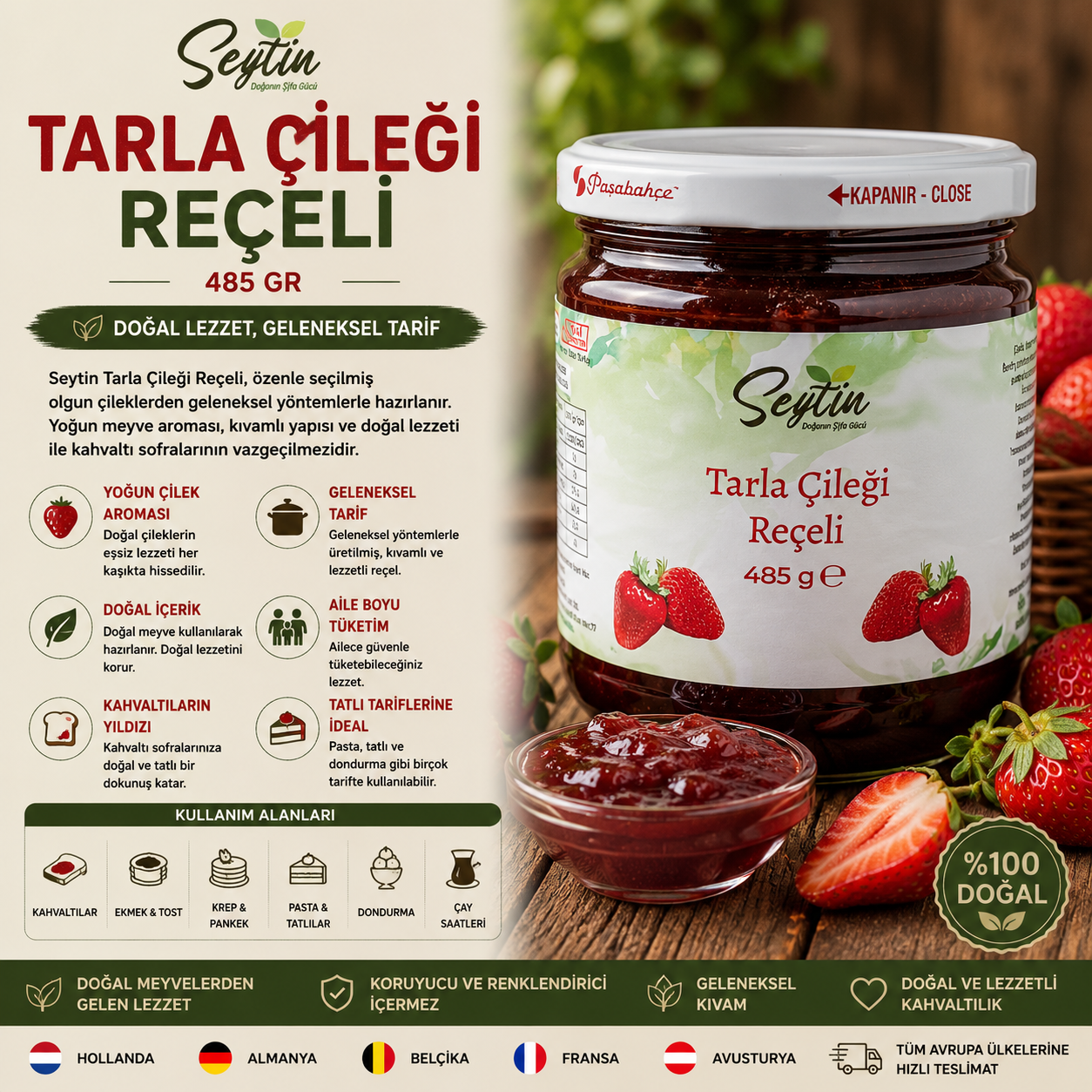TARLA ÇİLEĞİ REÇELİ 485 GR