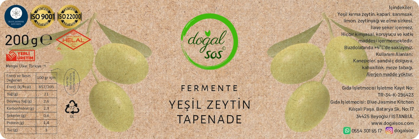 Fermente Yeşil Zeytin Tapenade