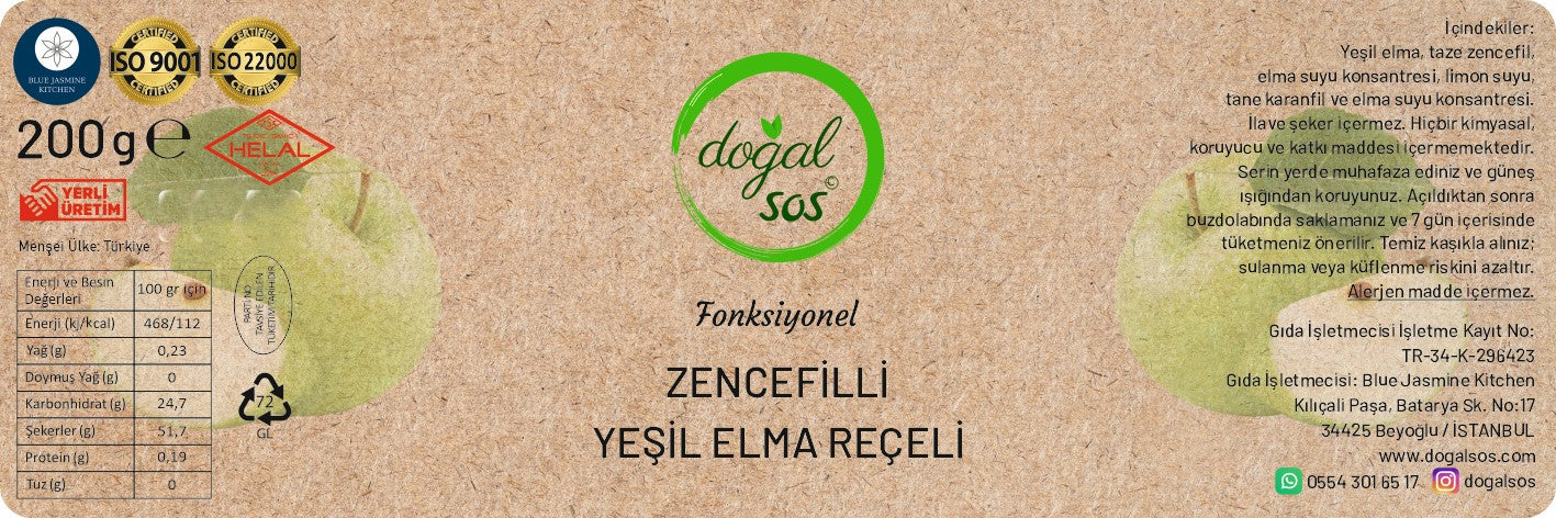 Fonksiyonel Yeşil Elma & Zencefilli Reçel